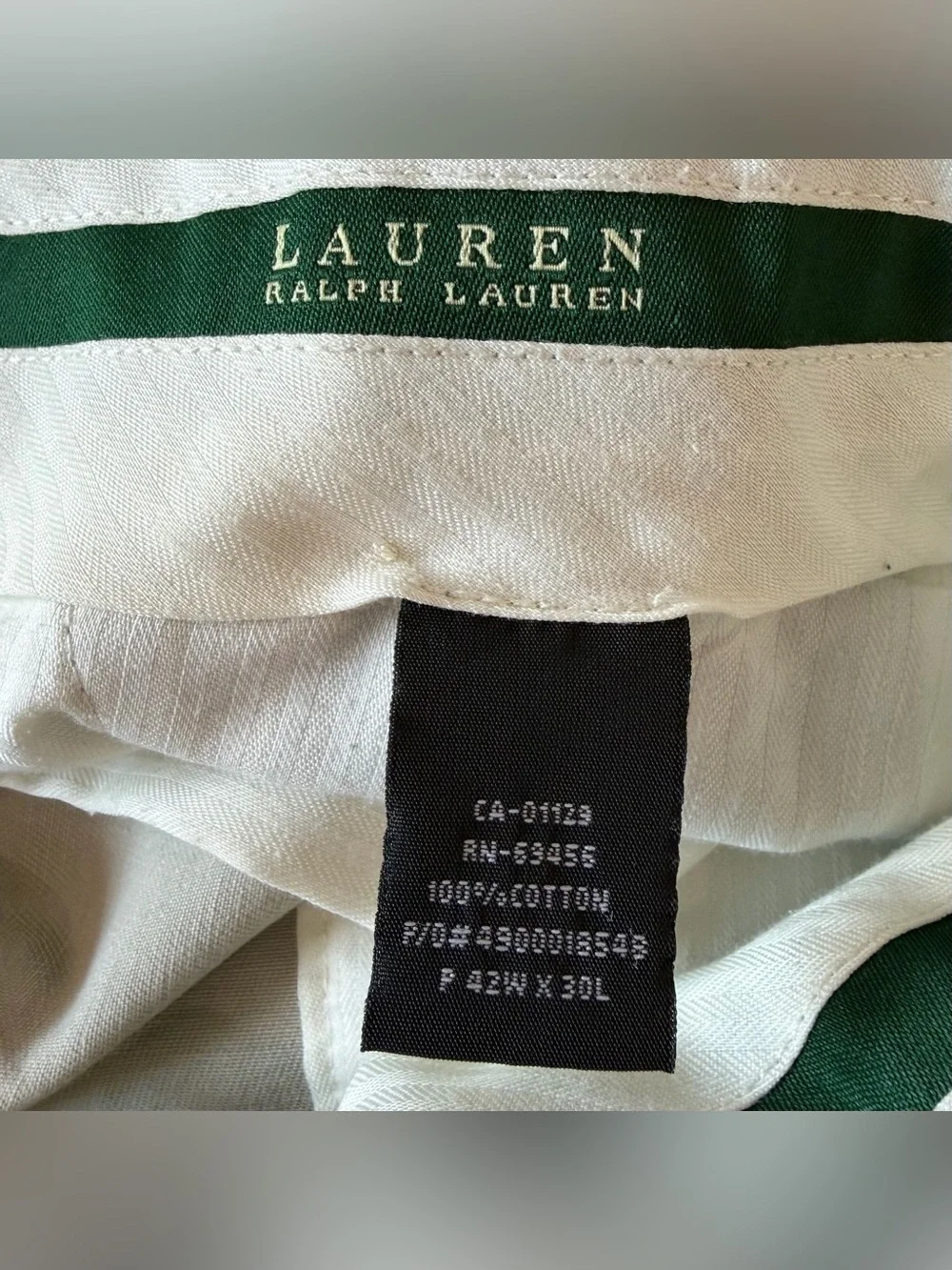 Lauren Ralph Lauren Men’s Pleated Khaki Pants Cuffed 42x29 Tan 100% Cotton